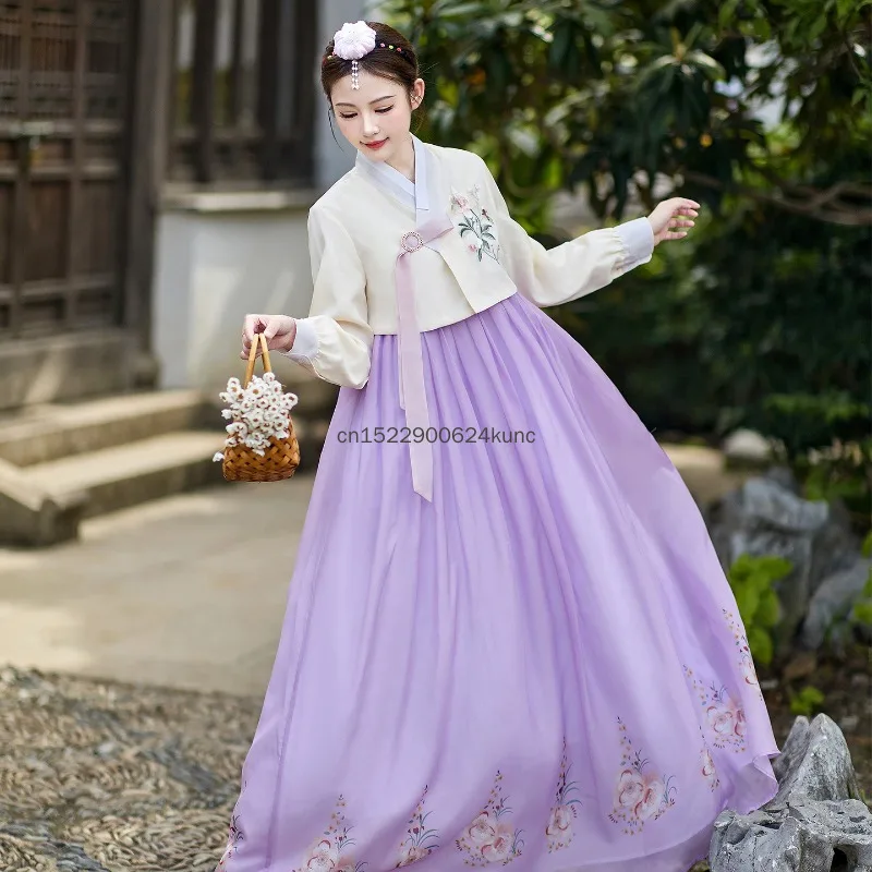new-korean-hanbok-dress-for-women-2-piece-set-elegant-traditional-ancient-princess-cosplay-costume-korean-wedding-dance-clothes