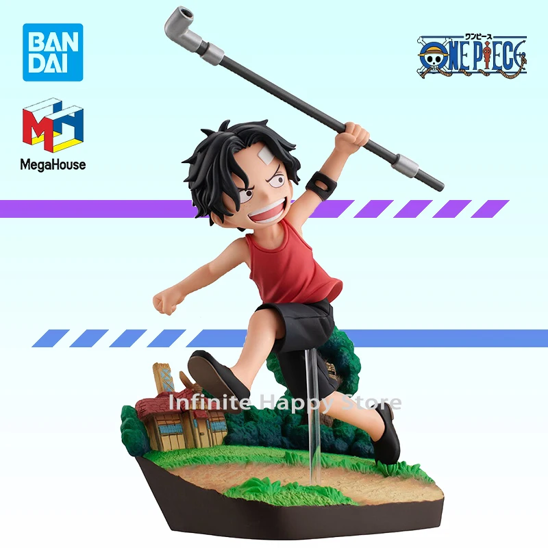 

In Stock BANDAI Mega House Original G.E.M ONE PIECE PORTGAS.D.ACE Anime Action Figure RUN!RUN!RUN! Model Gitf Model Toy Gift