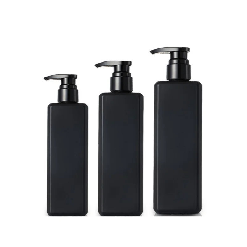 10Pcs Lotion Pump Shampoo Bottle Square PET 300ml 500ml Plastic Empty Black White Clear Hair Conditioner Refillable Bottles