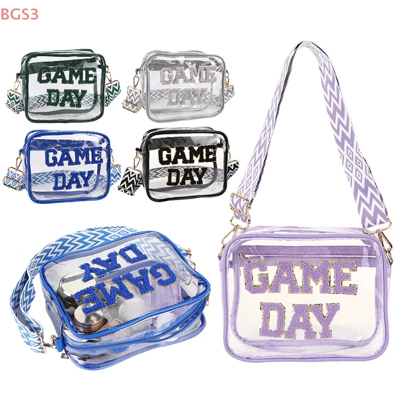 

Transparent Crossbody Bag For Women Candy Color Letter Fashion Shoulder Bag PVC Transparent Jelly Bag Small Square Cosmetic Bag
