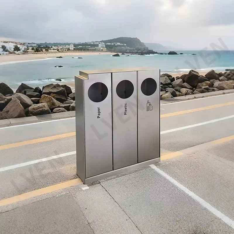 

Металлическое мусорное ведро для улицы с 3 или 4 категориями