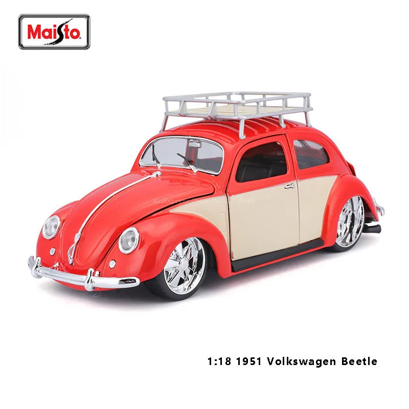 Maisto 1:18 1951 Volkswagen Beetle Brand Alloy Car Model Static Die Casting Model Collection Gift Toy Gift Giving