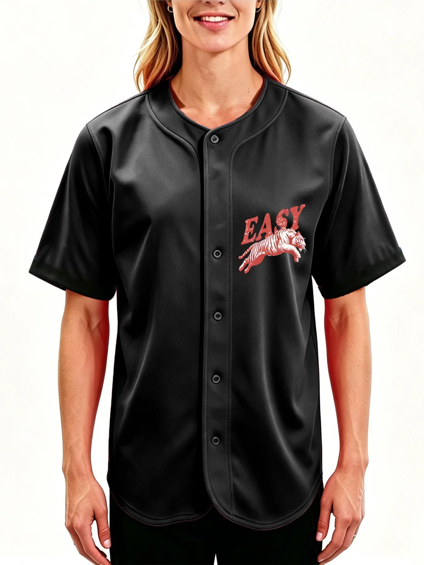 Men's Vintage Short-Sleeve Baseball Jersey Button-Down T-Shirt 'Play for the Game' Graphic Print Sports Uniform Shirt