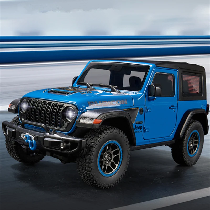 1:18 Jeeps Wrangler Rubicon Alloy Off-road Vehicles Car Model Diecast & Toy Metal Car Model Simulation Sound and Light Kids Gift