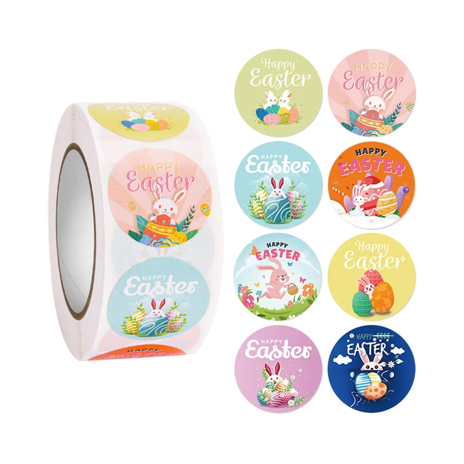 2X 500Pcs Easter Stickers Paper Tags for Festival Present Package