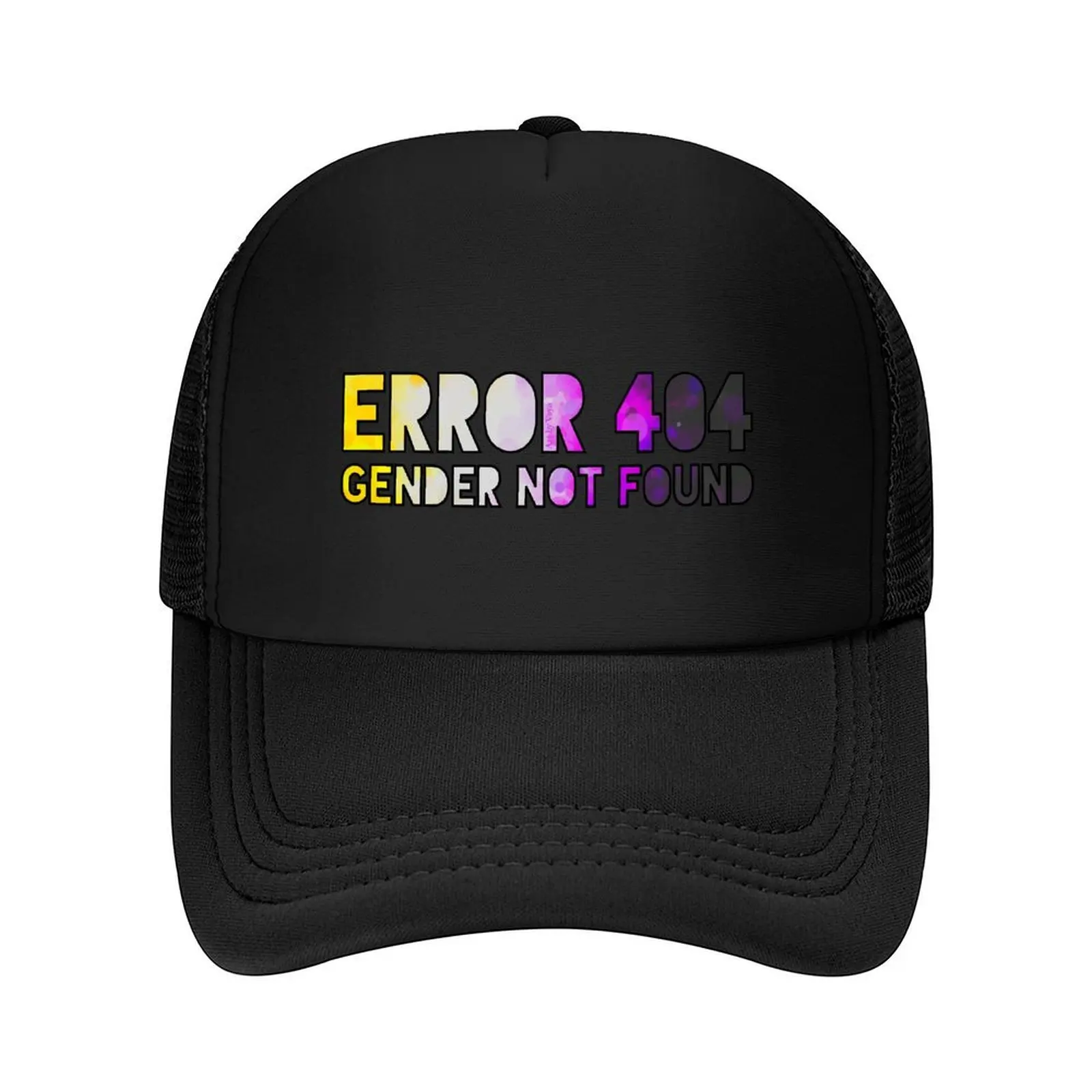 

Error 404 - Gender Not Found Enby/Black Baseball Cap party Hat Rave birthday Fashion Beach Woman Men's