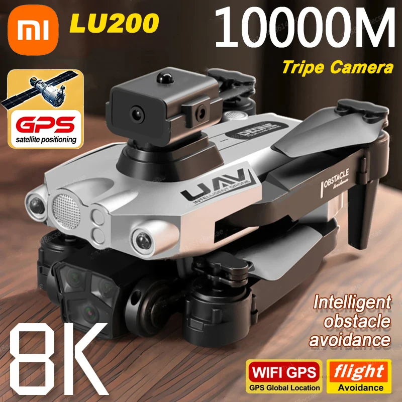 Xiaomi Lu200 Pro Rc Drone 8K Gps Hd Luchtfotografie Drievoudige Camera Omnidirectionele Obstakel Vermijden Borstelloze Drone 10000M