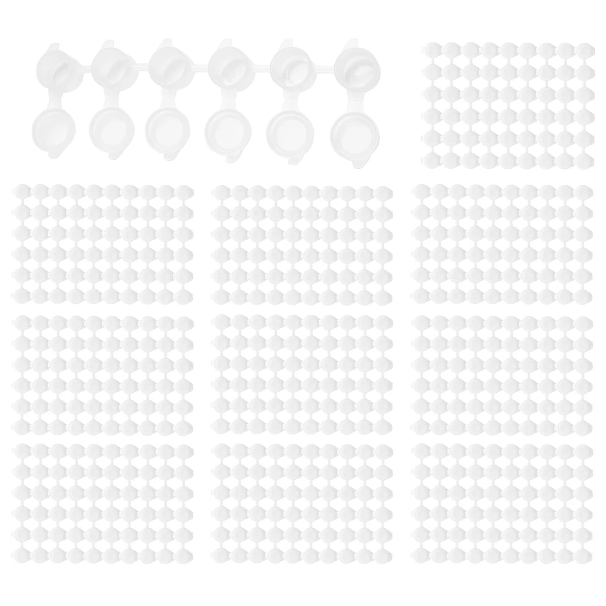 A42F 100 Streifen, 600 Töpfe, leere Farbstreifen, Farbbecher, durchsichtige Kunststoff-Aufbewahrungsbehälter, Mal- und Bastelbedarf (3 ml/0,1 Unzen)