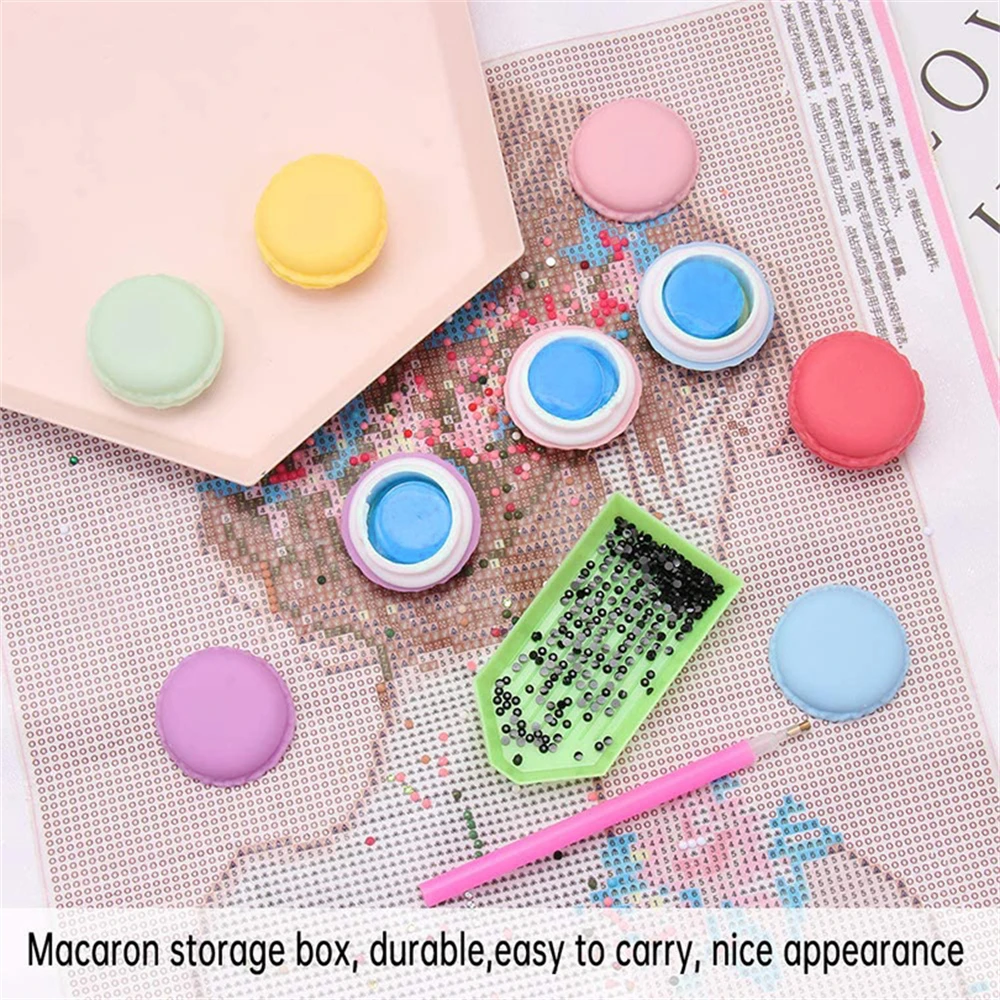 1/6 stücke Macaron Diamant Malerei Kleber Ton Wachs Aufbewahrung sbox Bohren Schlamm Stickerei Kreuz stich Aufbewahrung behälter DIY Nagel Werkzeuge