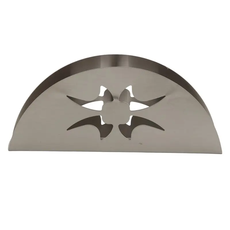 

ABGG-Creative Paper Towel Holder Stainless Steel Napkin Holder Fanshaped Organizer Container Home Party Dining Table Decoration