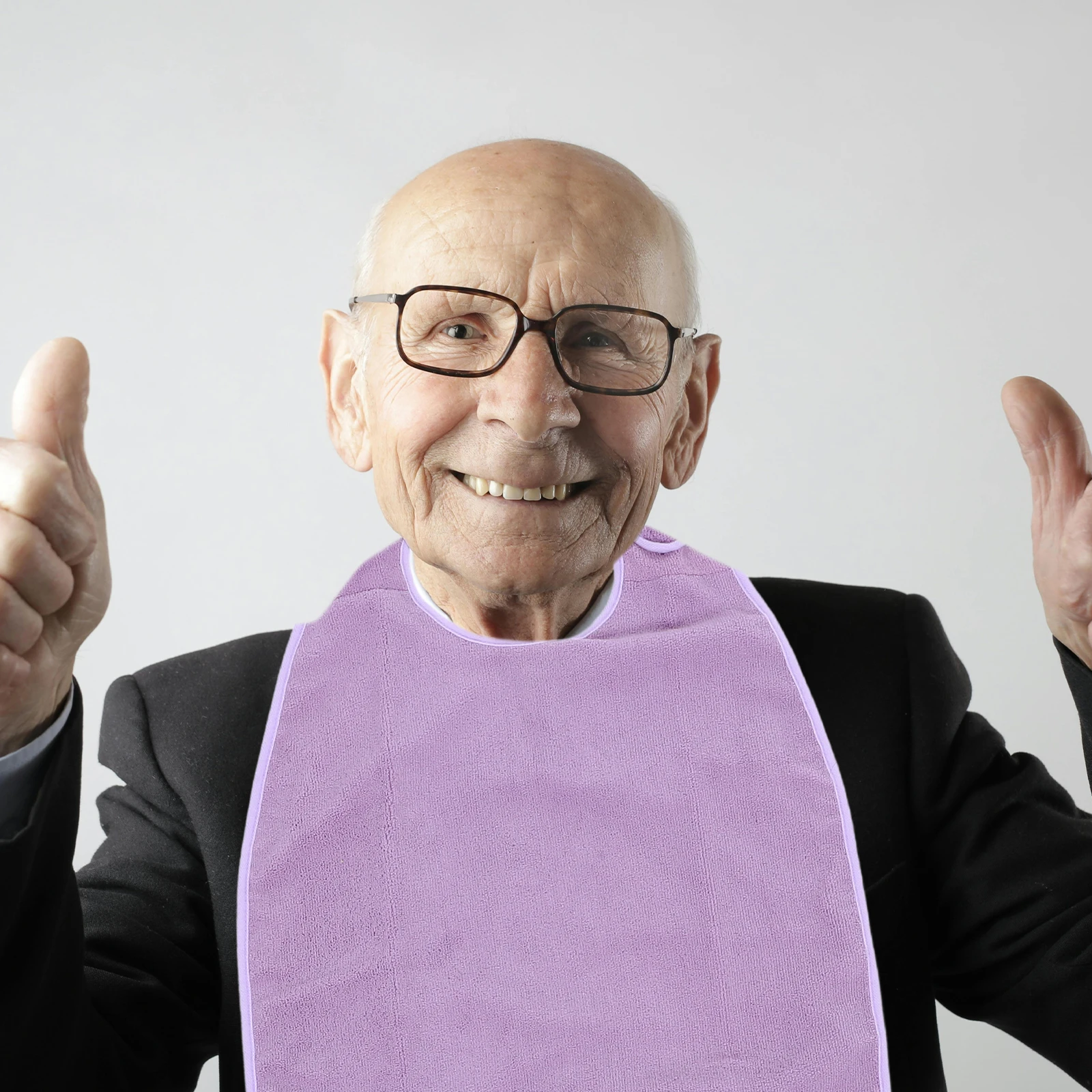 

Adult Waterproof Mealtime Protector Oversized Clothing Protector Elderly Feeding Apron Washable Bib Large Size Purple