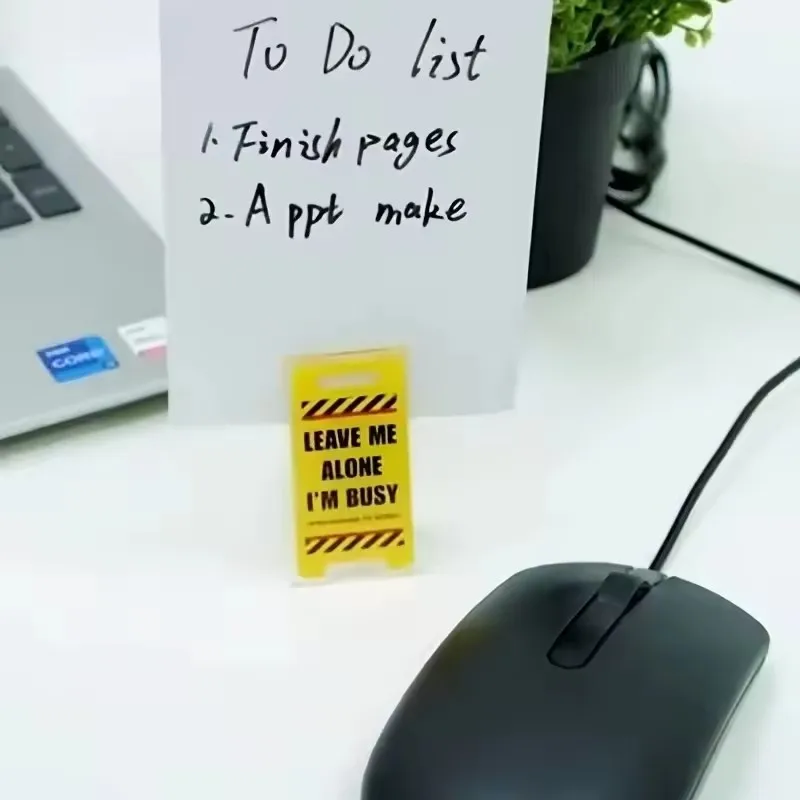 "This Week's Ban on Crisis" Acrylic Desktop Sign | Humorous Office Decoration