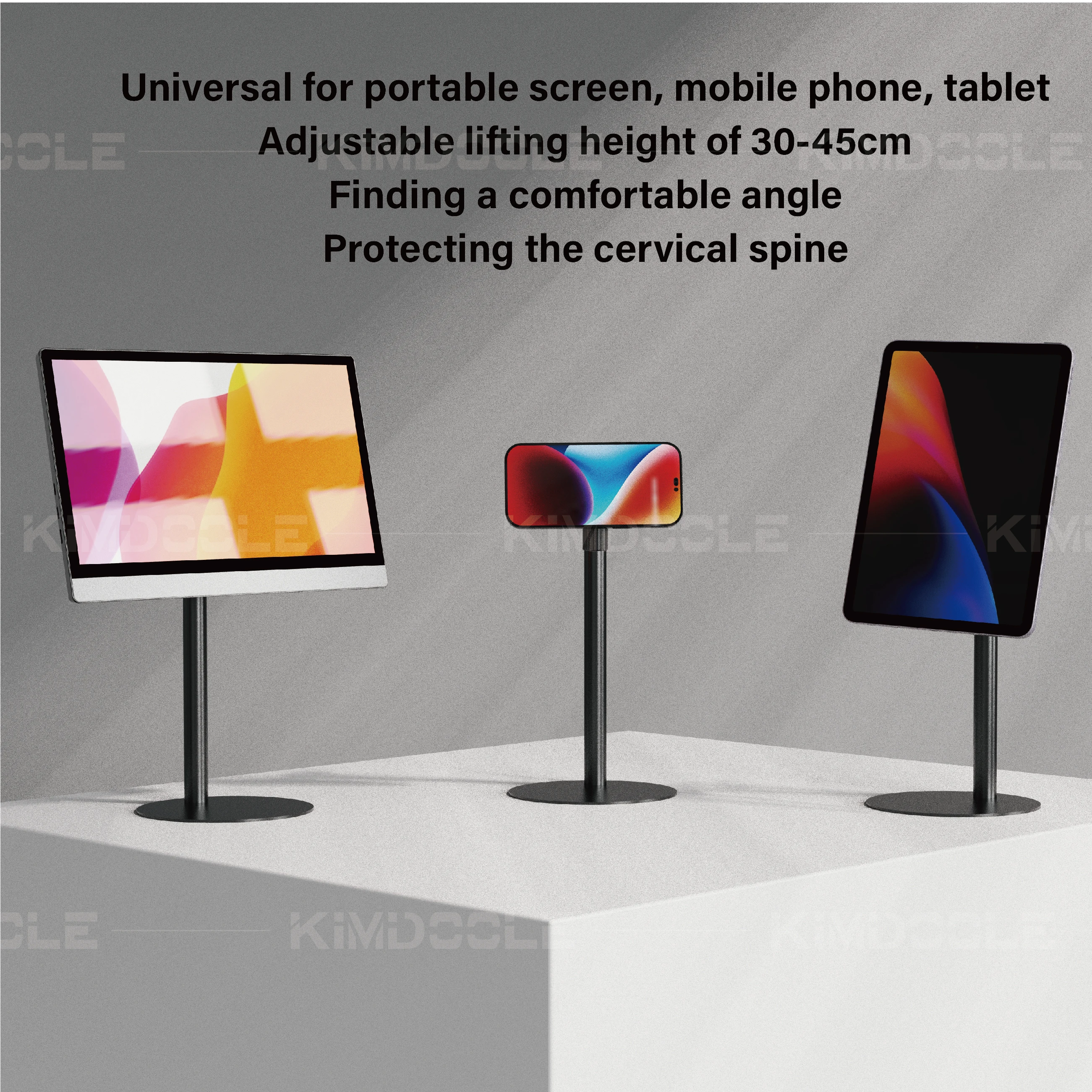 Monitor portabel, dudukan Monitor portabel dengan tinggi dapat diatur, dudukan Tablet magnetik profil rendah