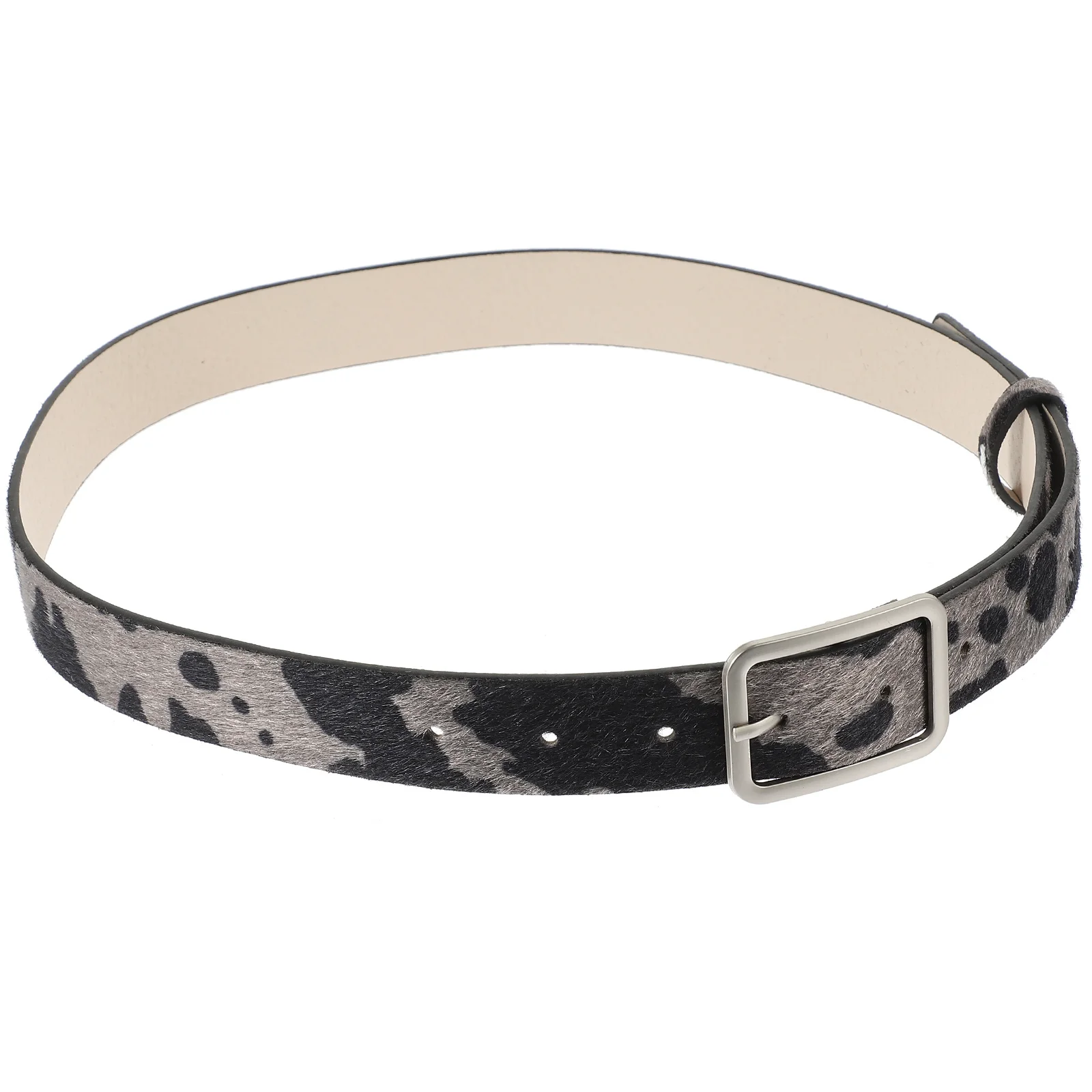 

Black Faux Fabric Waist Adjustable Cowboy Belt Western Belts for Women Print Animal Genuine Woman