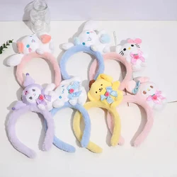 Sanrio Plush Ears Hello Kitty Headband Women Kuromi My Melody Hairband Girl Cinnamoroll Headwear Soft Hair Accessories Kids Gift