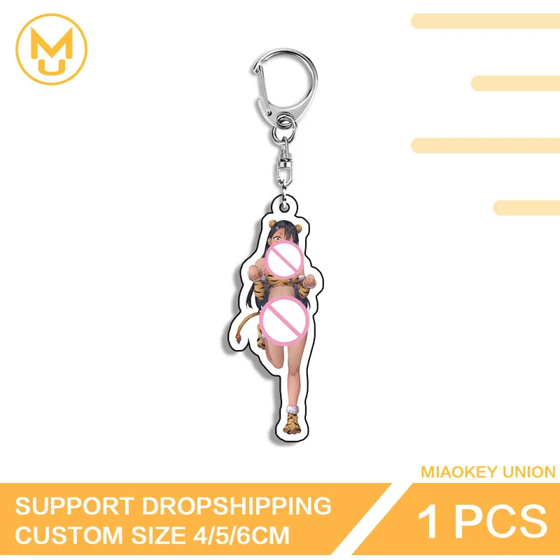 Nagatoro Hayase Keyring Hardcore Dakimakura Acrylic Stand Anime Open Door Keychain Furry Tiger At Tail Double Sided Girl Props