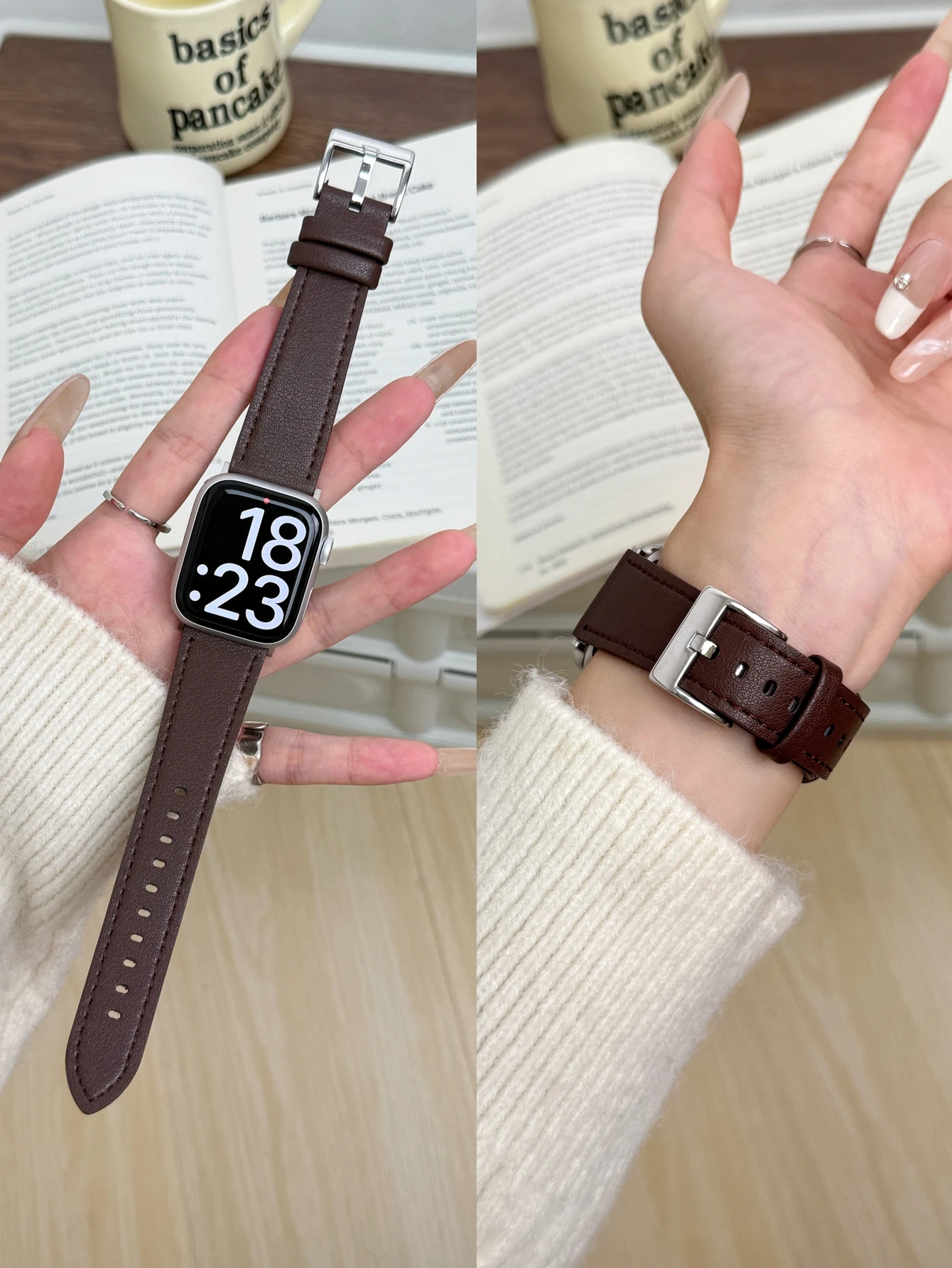 여성용 Apple Watch 밴드 용 가죽 루프 스포츠 Correa 38mm 40mm 41mm 42mm 44mm 45mm 46mm 49mm, IWatch 용 스트랩