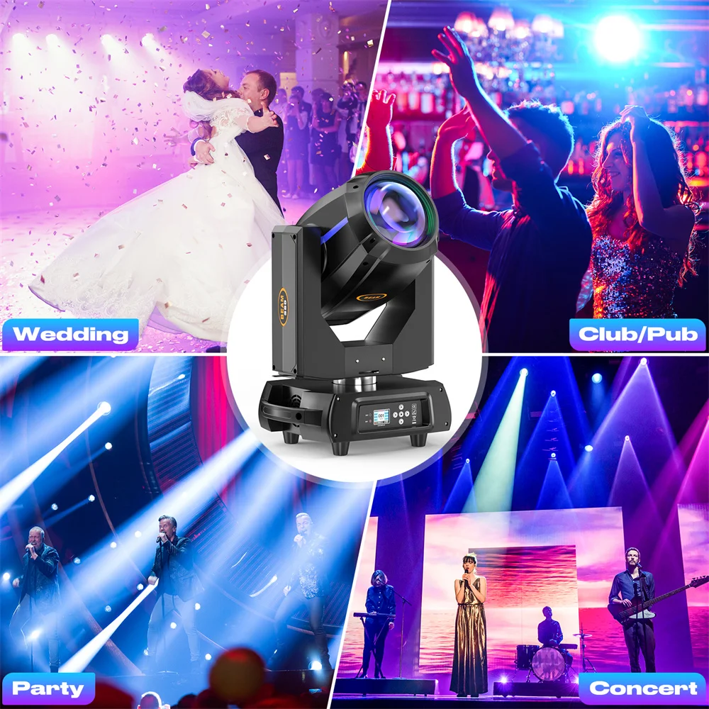 380W Beam Moving Head Light DMX512 Stage Light IP20 Suitable for for Bars Birthday Parties Clubs KTV Other Entertainment Venues