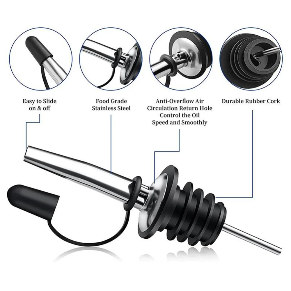 

Leak-Proof Oil Bottle Stopper Cap Dispenser Sprayer Lock Wine Pourer Kitchen Bar Tool for Sauce Liquor