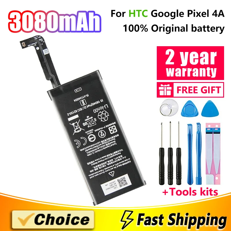 1Pc G025J-B 3080Mah Battery For Google Pixel 4A Pixel 4a,Brand New Replacement Phone Lithium Battery+Tool