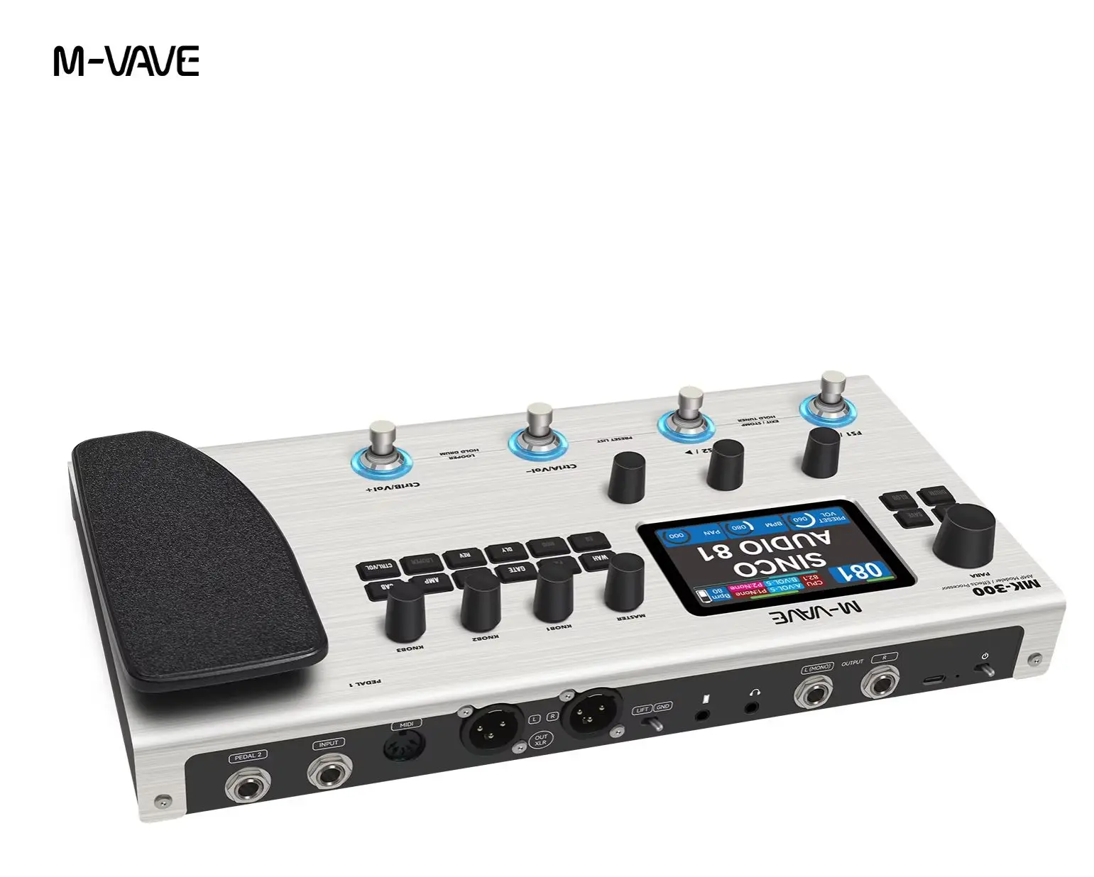 M-VAVE MK-300 Guitar Multi-Effects Processor 320+ Effects 120 Amp Models 300s Looper Drum Machine & 10H Battery Effects Pedal