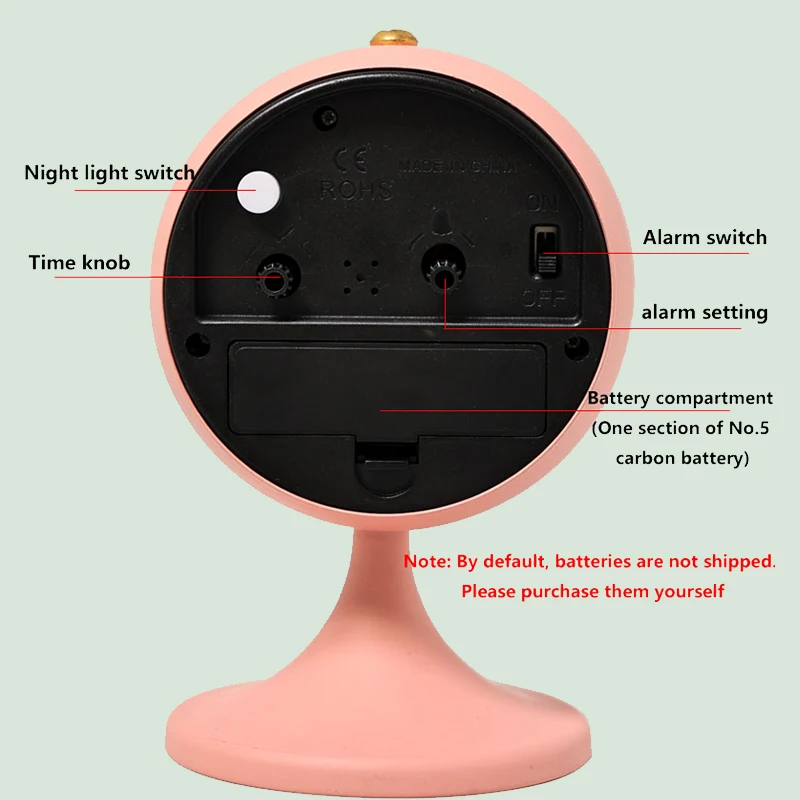 1pc Simple Decorative Metal Frosting Process Alarm Clock Desktop Bedside Clock Light Luxury Luminous Pointer Clock (Without Batt
