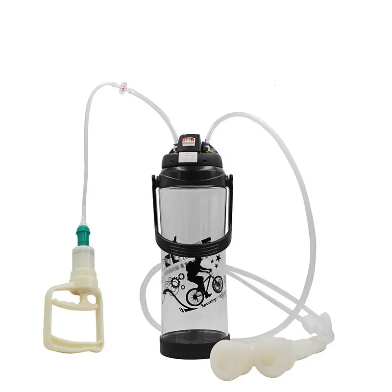 A Cow Sheep Milking Machine Portable Electric Impulse Milker Double Teats Manual Milker Automatic Vacuum Pump Penis Milking