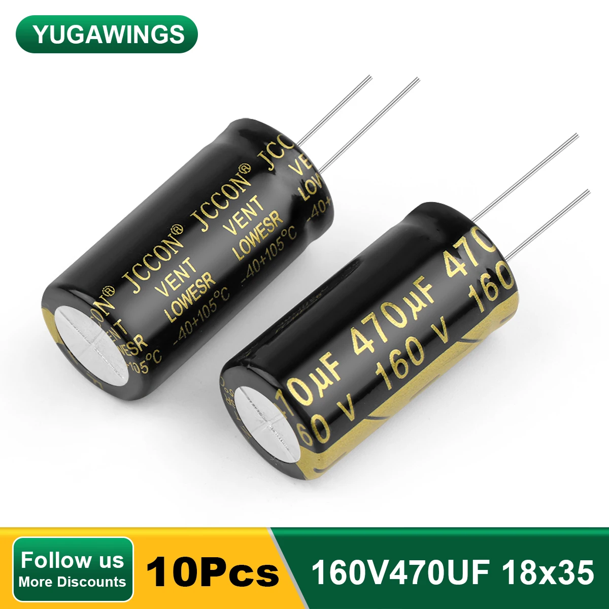 

10Pcs 160V470UF 18x35 Aluminum Electrolytic Capacitor High Frequency Low ESR ±10% 2000Hours 105℃ DIY Electric Capacitors