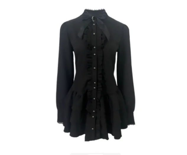 Kerst Goth Retro Herfst Temperament Slanke Kanten Jurk Elegante Meisjes Hoge Taille A-lijn Mode Veelzijdige Leeftijdsreductie Jurken