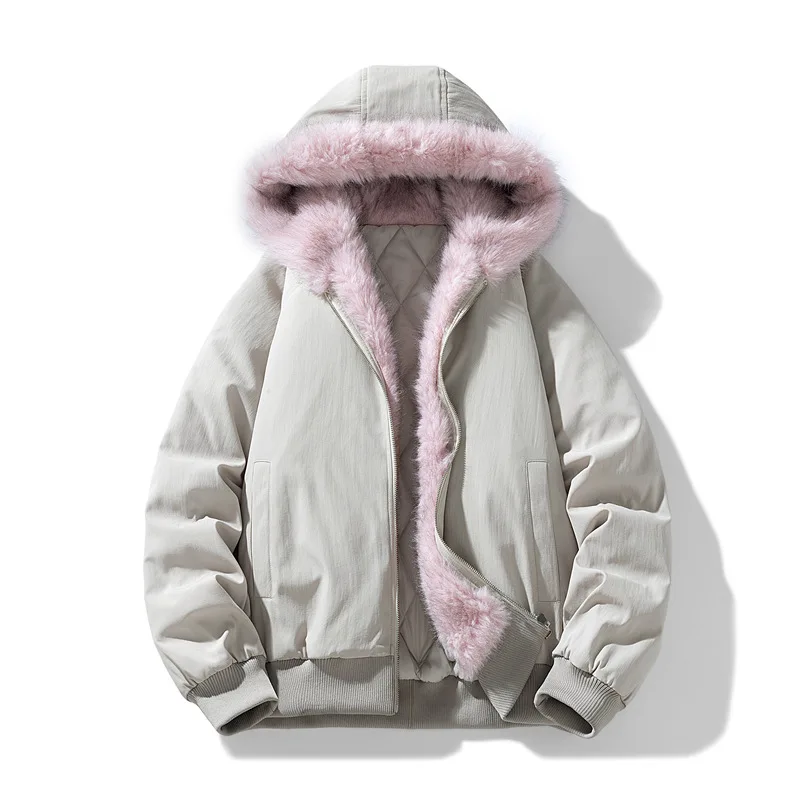 الأزياء أفخم الربط سترة قطن المرأة الخريف الشتاء عارضة مقنعين سميكة الدافئة معطف القطن الذكور ملابس خارجية فضفاضة