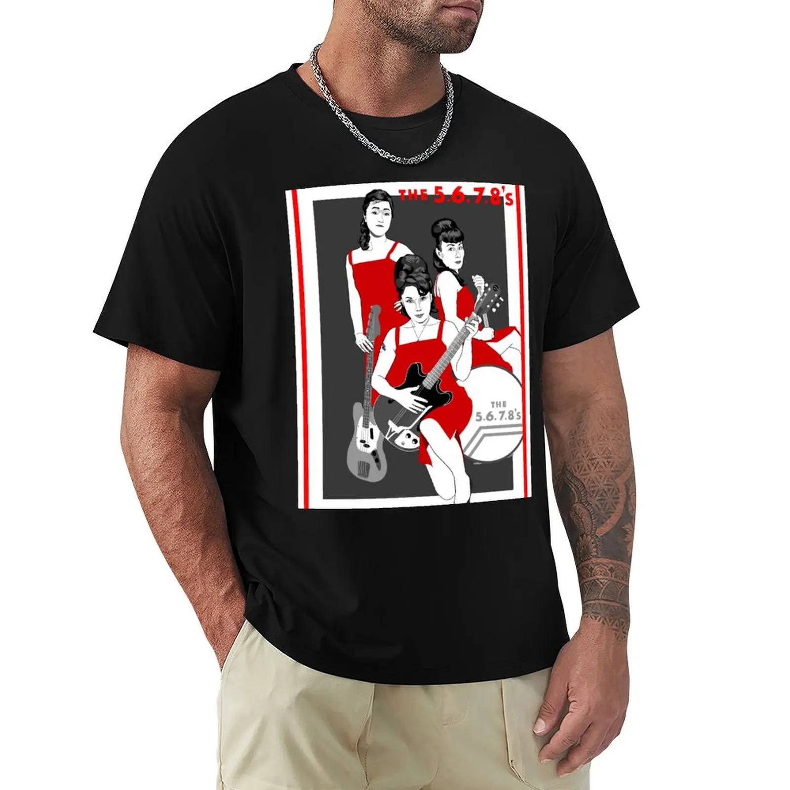 

The 5.6.7.8's T-Shirt anime tops hippie clothes mens t shirts