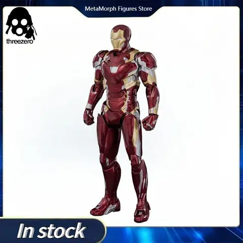 Original Threezero MARVEL 3Z0256 DLX - CAPTAIN AMERICA: CIVIL WAR - IRON MAN MARK XLVI Anime Figure Model Toys Collection