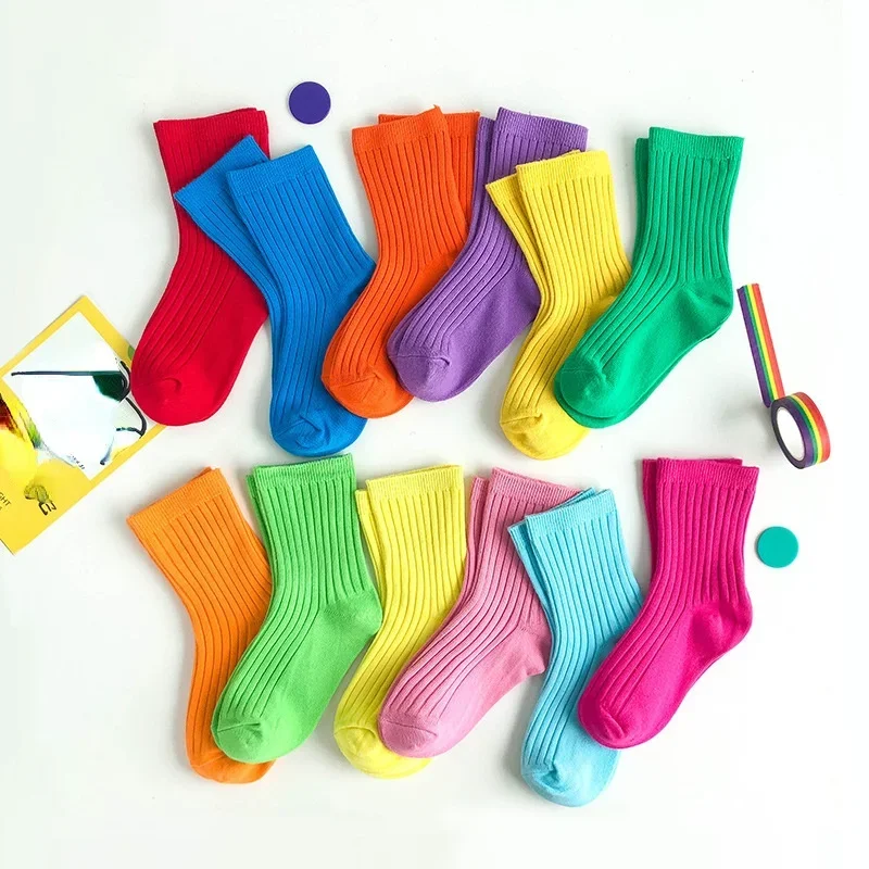 1-12 Y Baby Kids Socks Baby Girl Boy Children Candy Color Toddler Sock Soft Cotton Baby Girls Socks Cute Solid Color Tube Socks