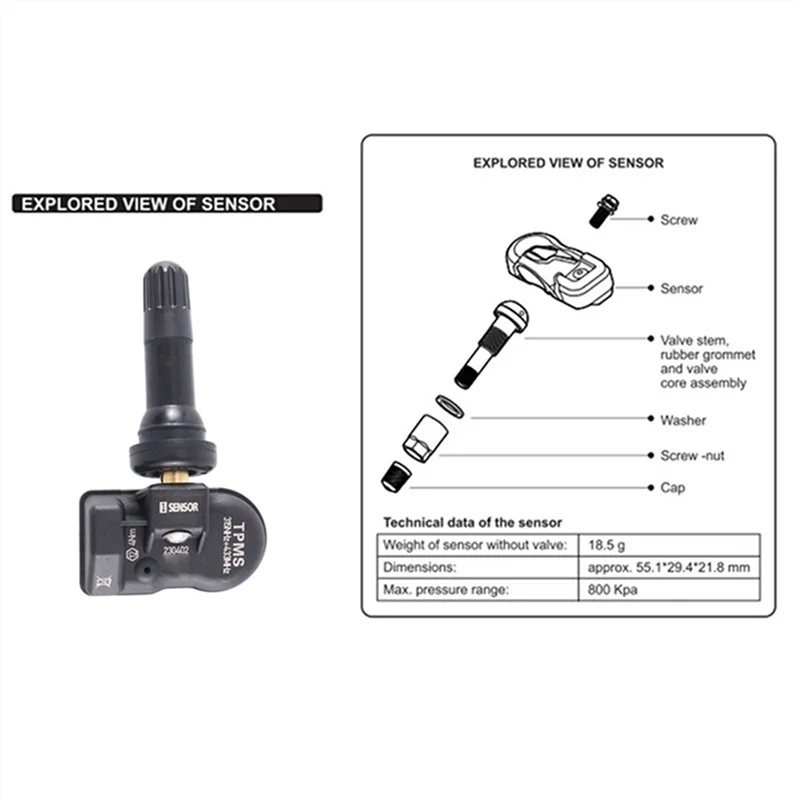 20 шт. программируемый датчик давления в шинах TPMS для Autel TS408 TS508 ITS600 433 МГц 315 МГц 2 в 1 система сенсорного монитора MX