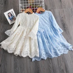 Kids Dress for Girls 3 5 6 8 Years Children Clothes White Dress New A- line Dress for Autumn Vacation Kids Birthday Party Clothe