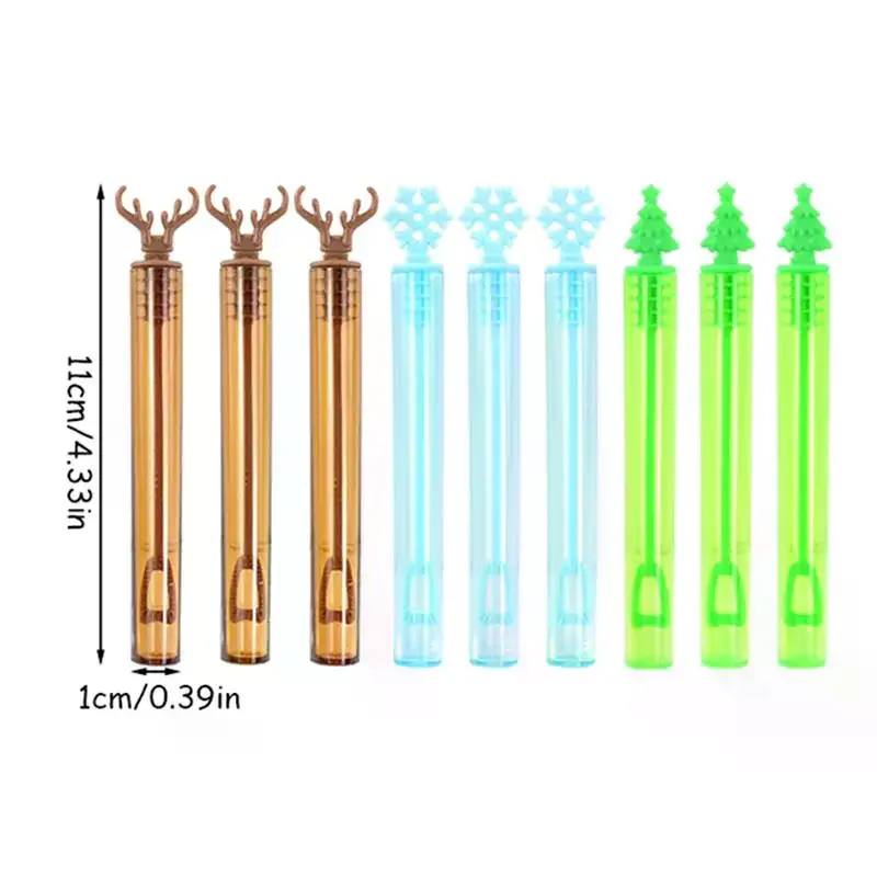 หลอดฟองสบู่ธีมคริสต์มาส 10 ชิ้น {ไม่มีของเหลว} สำหรับคริสต์มาส ปีใหม่ วันเกิด โรงเรียนอนุบาล งานปาร์ตี้ ของขวัญ ตกแต่ง