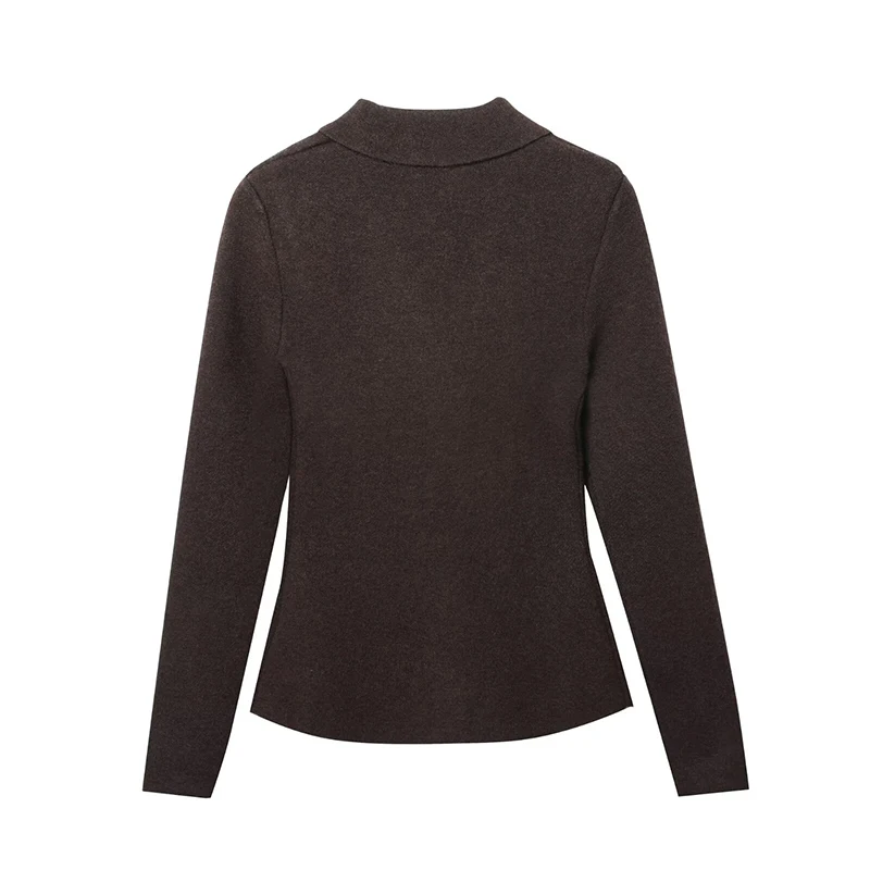 여성 니트 블레이저 재킷 시크하고 우아한 보석 단추 블레이저 여성용 가을 겨울 캐주얼 긴팔 수트 코트