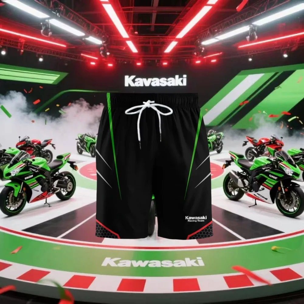 

Summer Popular Quick Drying Breathable Kawasaki Motorcycle Shorts and Off-road Motorcycle Sports Shorts, Outdoor Sports Shorts