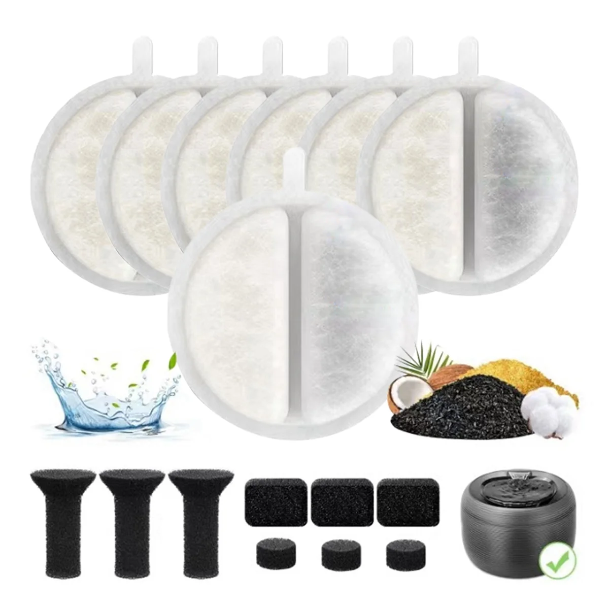 ONCE Cat Water Fountain, High-Efficiency Pet Water Fountain Filters, Compatible with Multiple Models