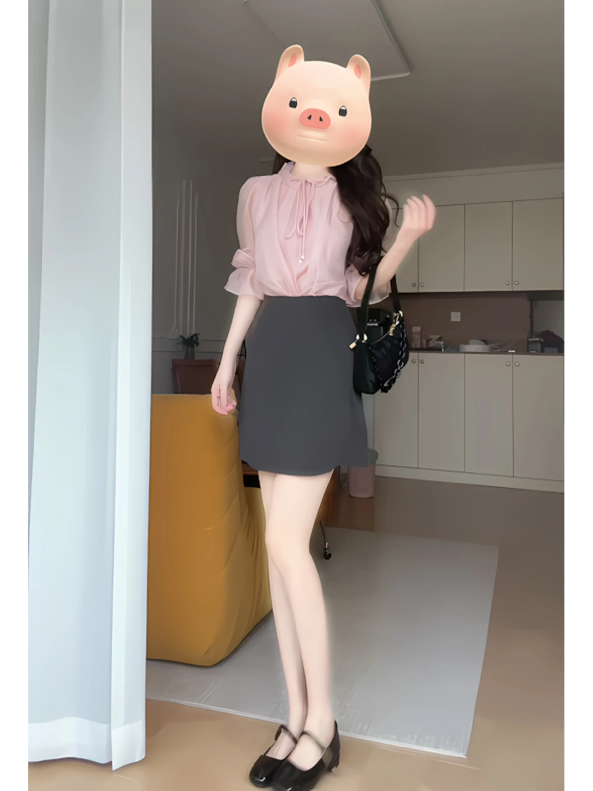 قميص أنيق بياقة مستديرة وأكمام طويلة، بلوزة وردية بحاشية دانتيل للعمل، مريحة للبشرة وقابلة للتنفس، قصة مستقيمة بأكمام منتفخة،...