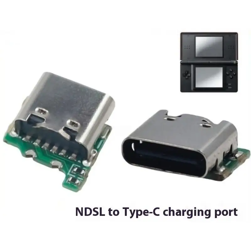 1Pcs Replacement Charging Port for NDSL USB C Adapter Type C Socket DS Lite Fast Charge DIY Repair