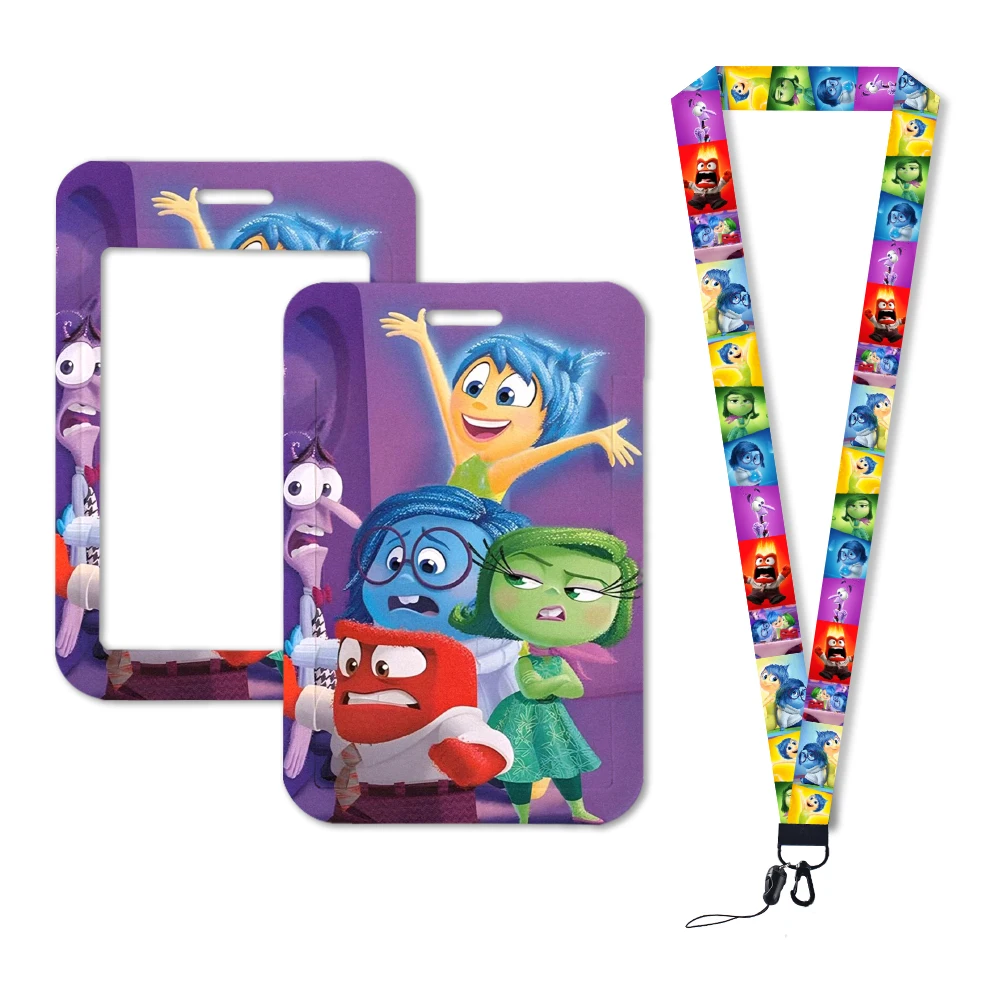 Lastest Inside Out 2ความสุขความโกรธความรังเกียจความกลัว lanyards ตลกป้ายผู้ถือบัตรประจำตัวบัตรแขวนเชือก lanyards ของขวัญ