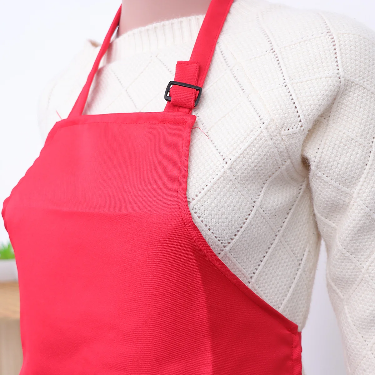 مريلة كاملة للأطفال متوسطة الحجم باللون الأحمر لعمر 4-8 سنوات، أكمام طهي للأطفال، مجموعة لعب هدية للمطبخ وحفلات رسم الخبز