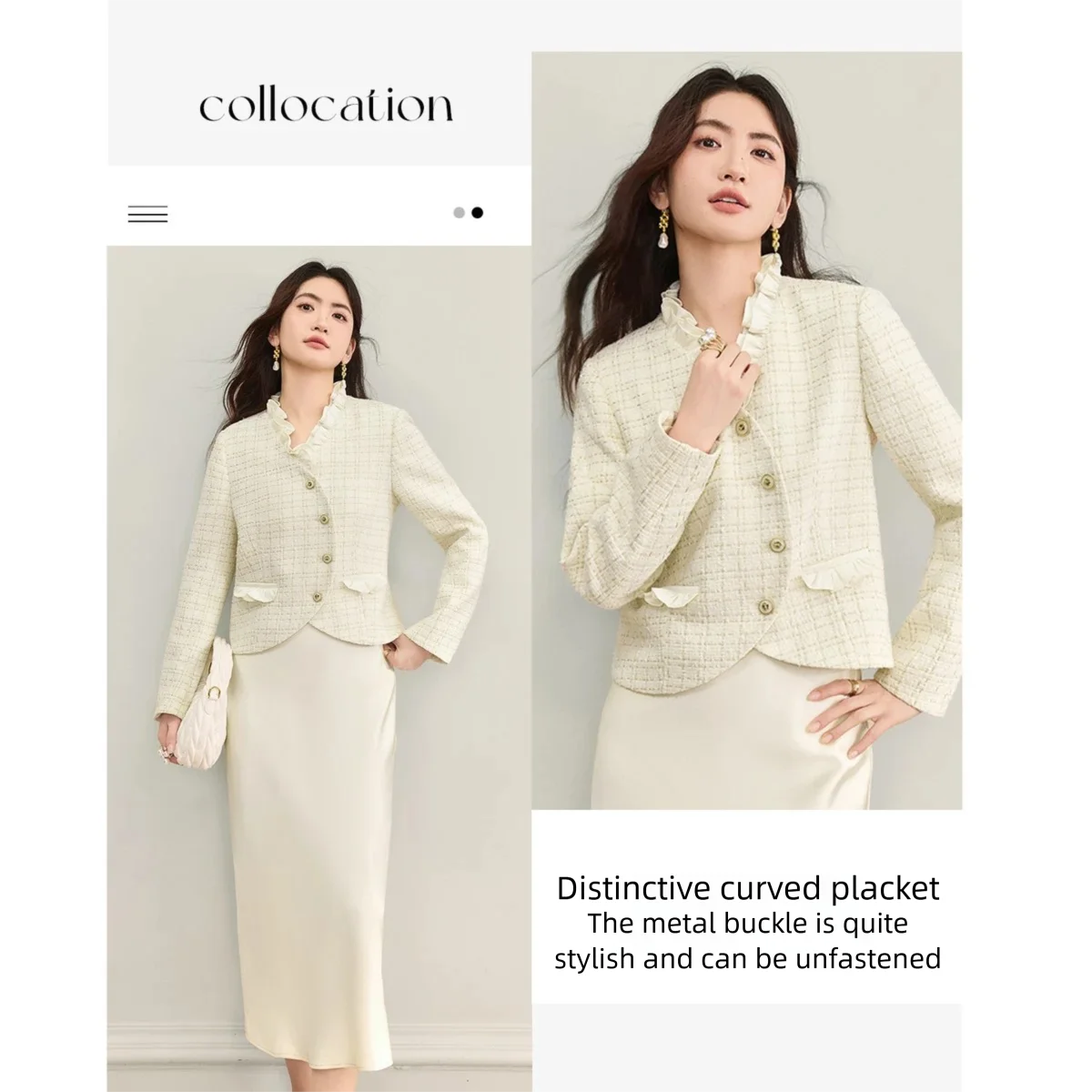 SENTUBILA, abrigo corto para mujer, otoño 2025, solapa con cuello en V, manga larga, ligero, ropa de oficina para ir al trabajo, Top de moda Q53WA3435