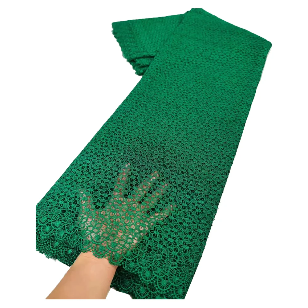 Женские высококачественные африканские водорастворимые кружевные ткани с вышивкой, вечерние платья 2025 года, горячая распродажа, тканевый сетчатый кружевной материал, 5 ярдов