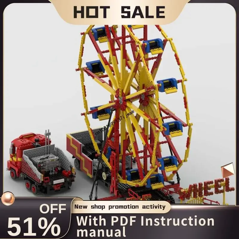 

New 2207PCS City Hot Street View Moc Fairground Ferris Wheel Model Custom Puzzle DIY creative ideas Kids Toy Birthday Gift
