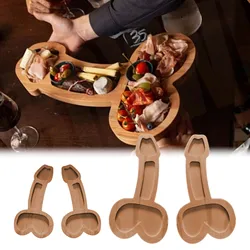 VIP-tablero de madera para aperitivos, bandeja de madera sólida única, novedad, para Charcuterie, queso, forma de pene, divertido