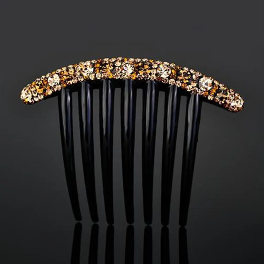 Grace Minority Acrylic Colorful All-match Women Korean Style Headwear Seven-tooth Comb Hair Accessories Rhinestone Hair Comb