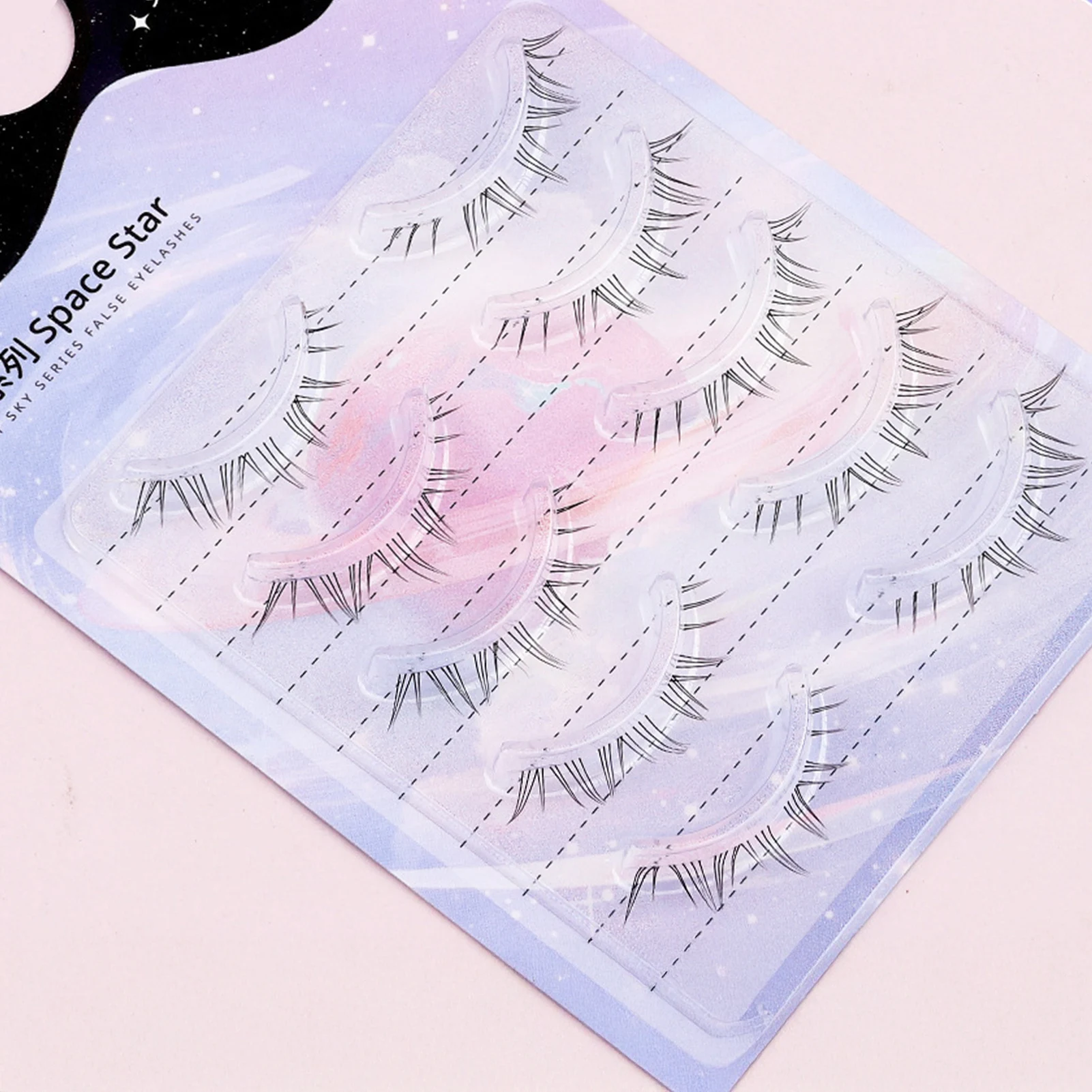 

5 Pair Strip Wispy Fake Lower Lashes Ultralight Natural Look False Eyelashes for Dating Wedding Daily Use
