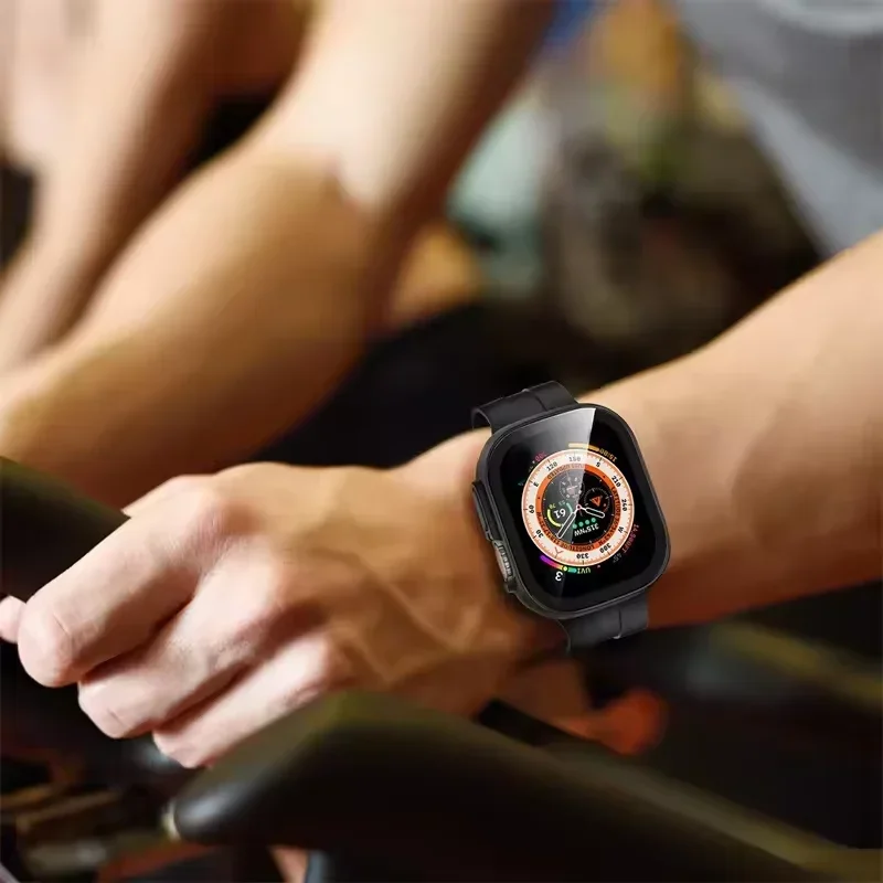 Glas+PC-Schutzhülle für Apple Watch Ultra 4 3 2 49mm Smartwatch Stoßfänger+Displayschutzfolie Gehärtetes Glas iWatch Series Ultra 49mm Zubehör – Detail 7